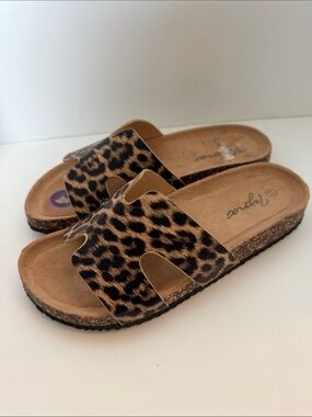 NEW Leopard Print Slide Mules - Women's Animal Print Slip-Ons 6.5 Lynx shoes